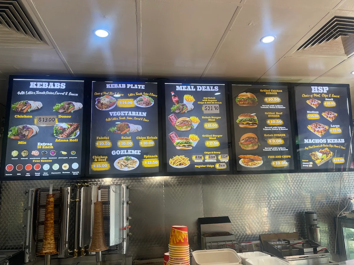 Menu, Orange Kebab House