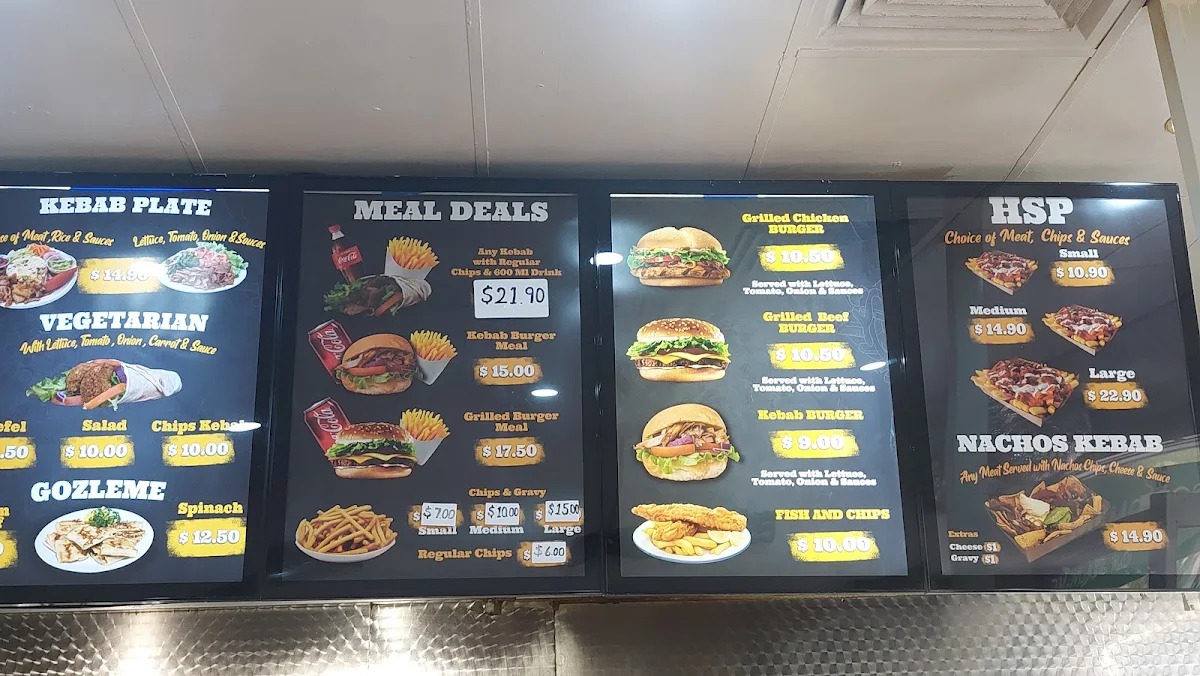 Menu, Orange Kebab House