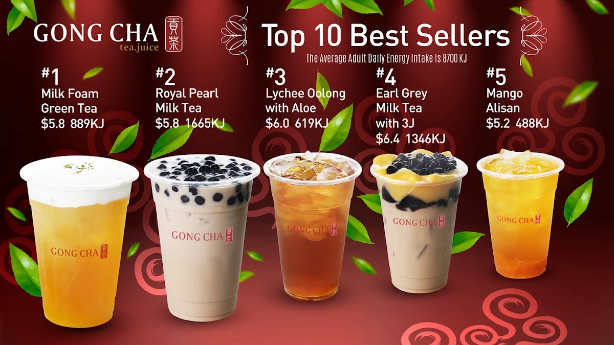 Menu, Gong Cha Southport