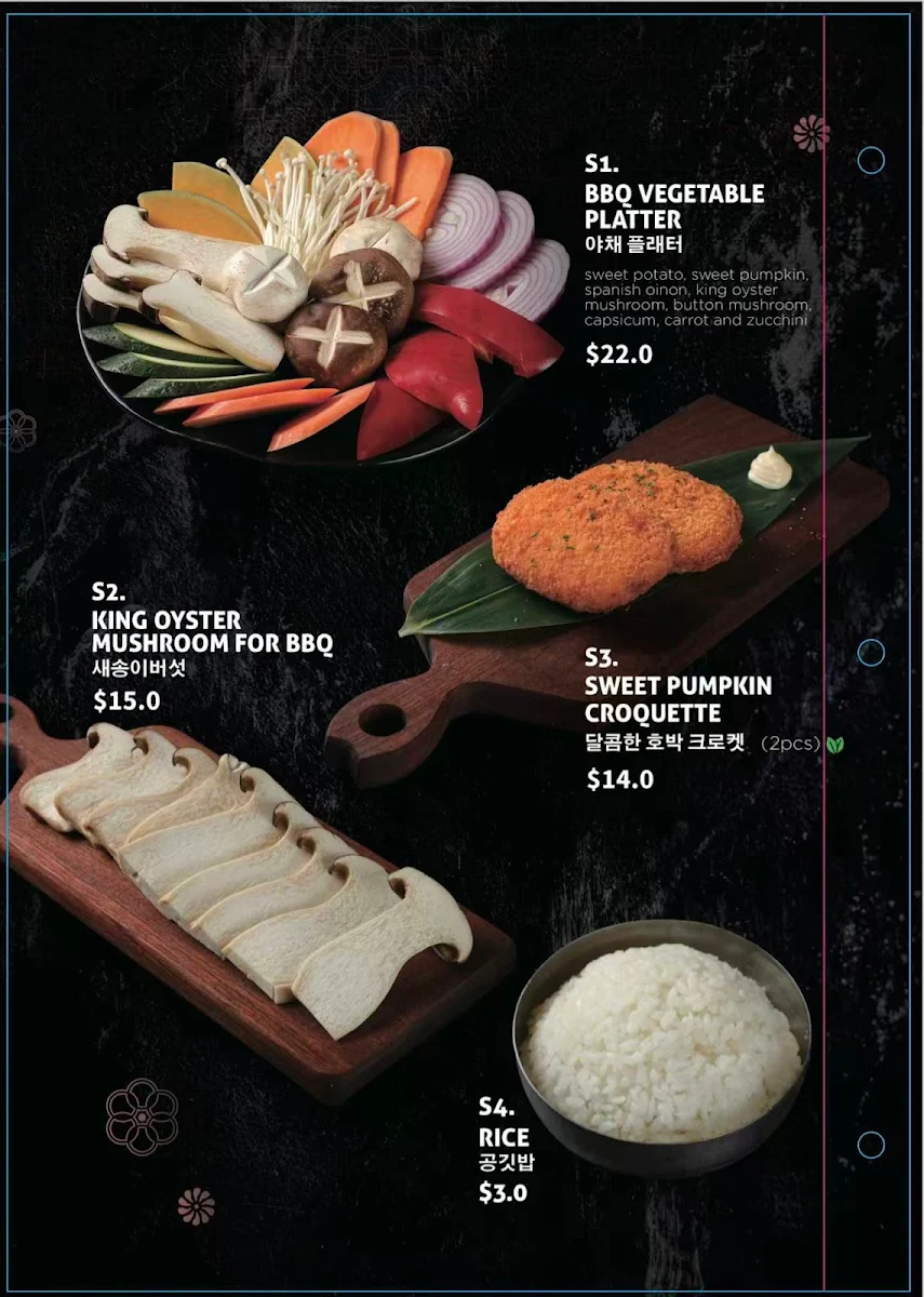 Menu, Hanok Korean Fine BBQ TOOWOOMBA
