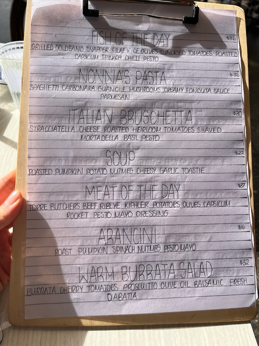 Menu, Cheeky Boy Espresso