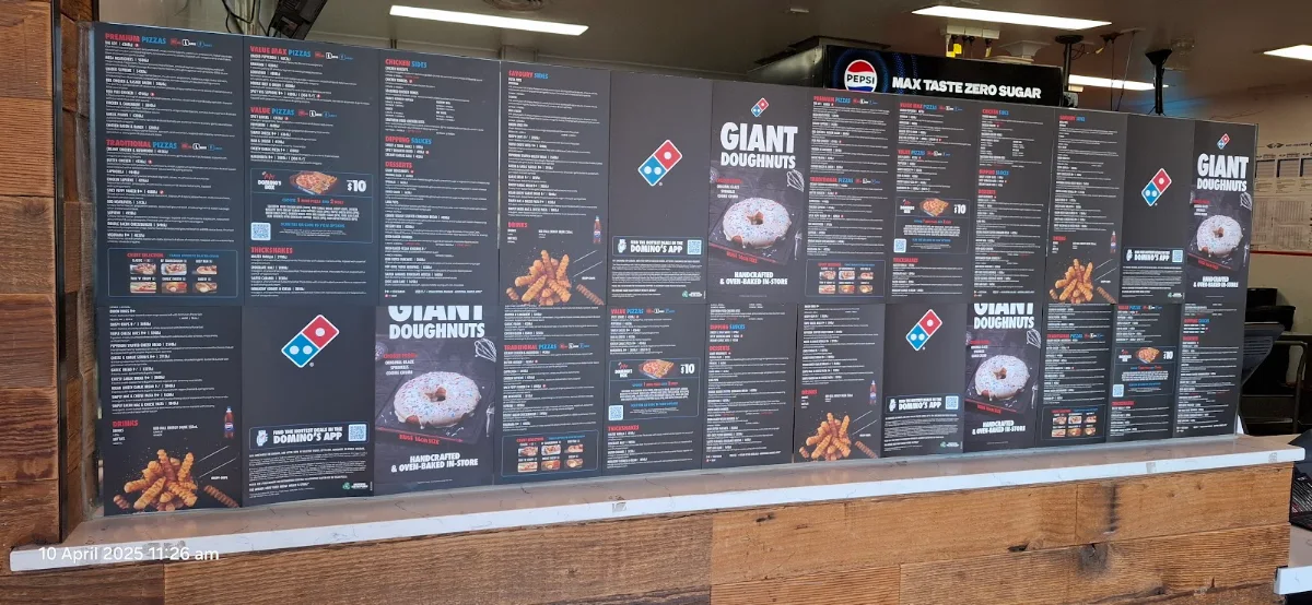 Menu, Domino's Pizza Gosnells