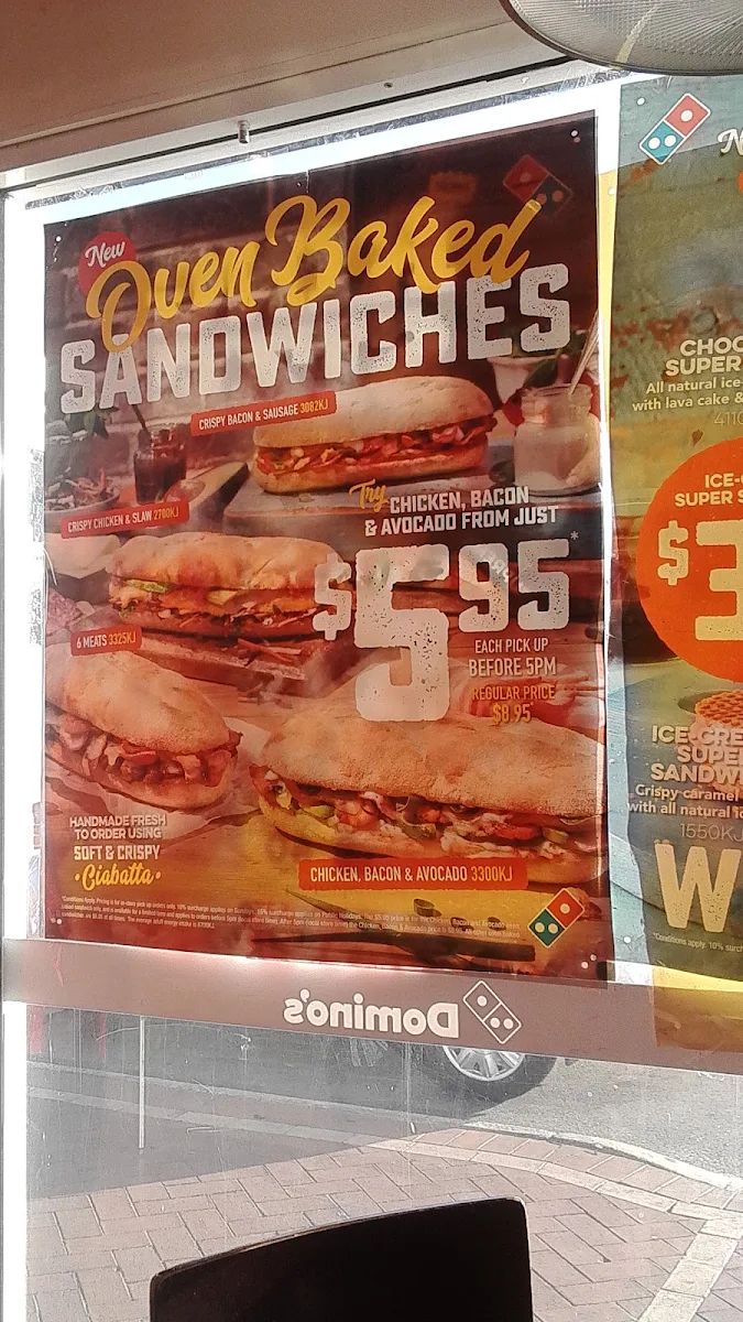 Menu, Domino's Pizza Gosnells