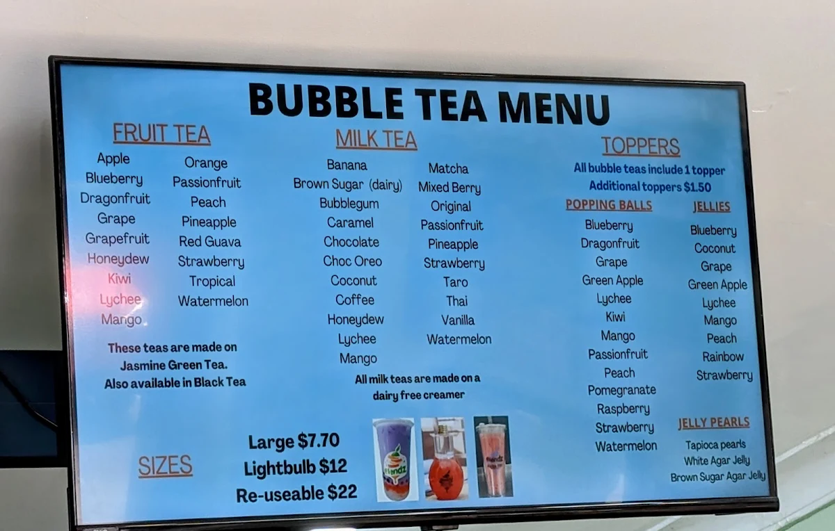 Menu, Blendz & Beanz