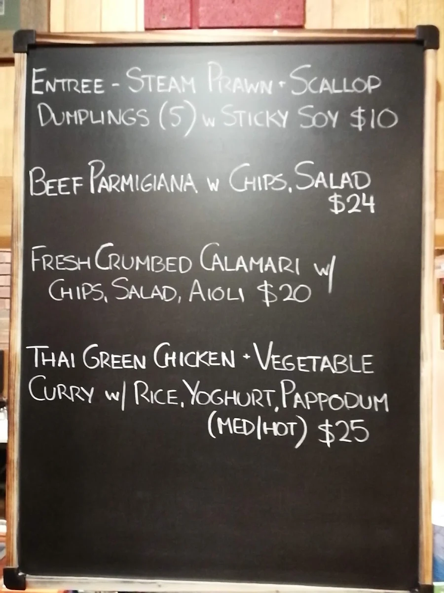 Menu, Settlers Tavern Tawonga South