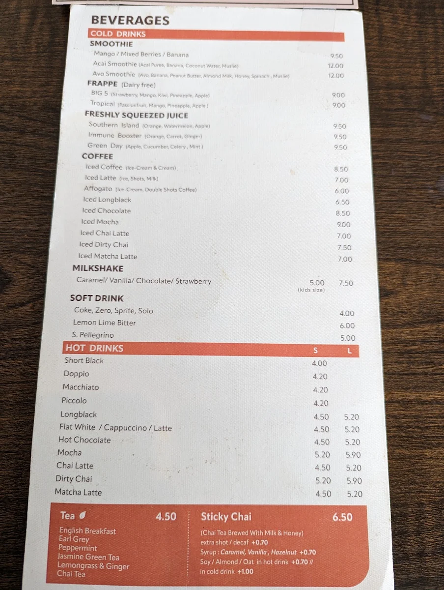 Menu, Cookabrew Cafe