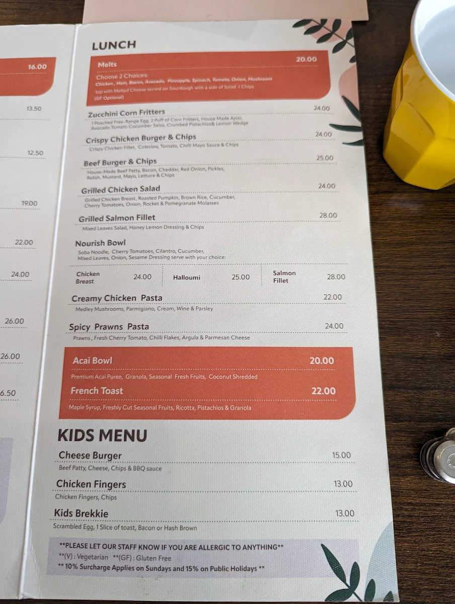 Menu, Cookabrew Cafe