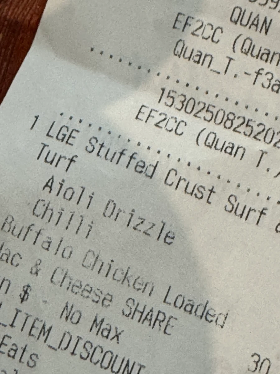Menu, Pizza Hut Castle Hill Express
