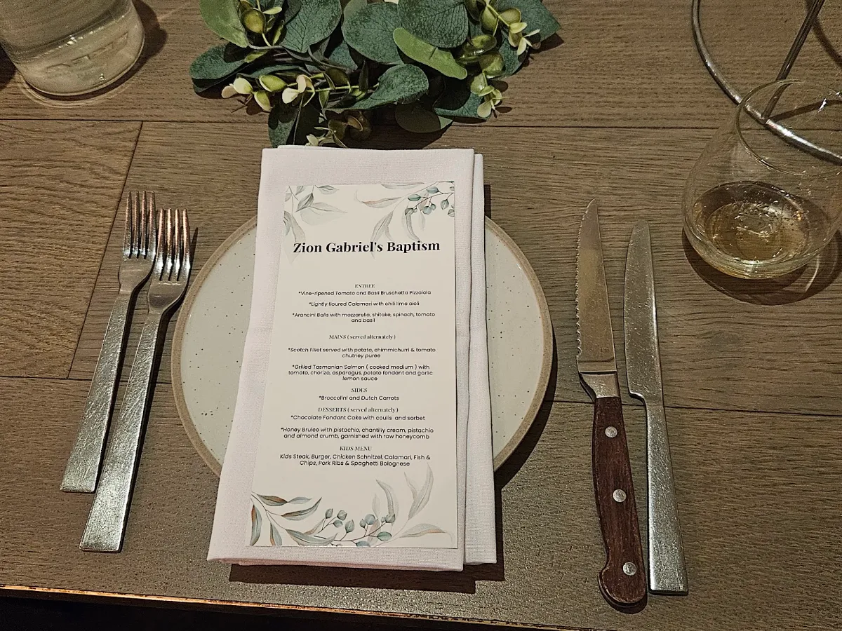 Menu, OSSO Rousehill
