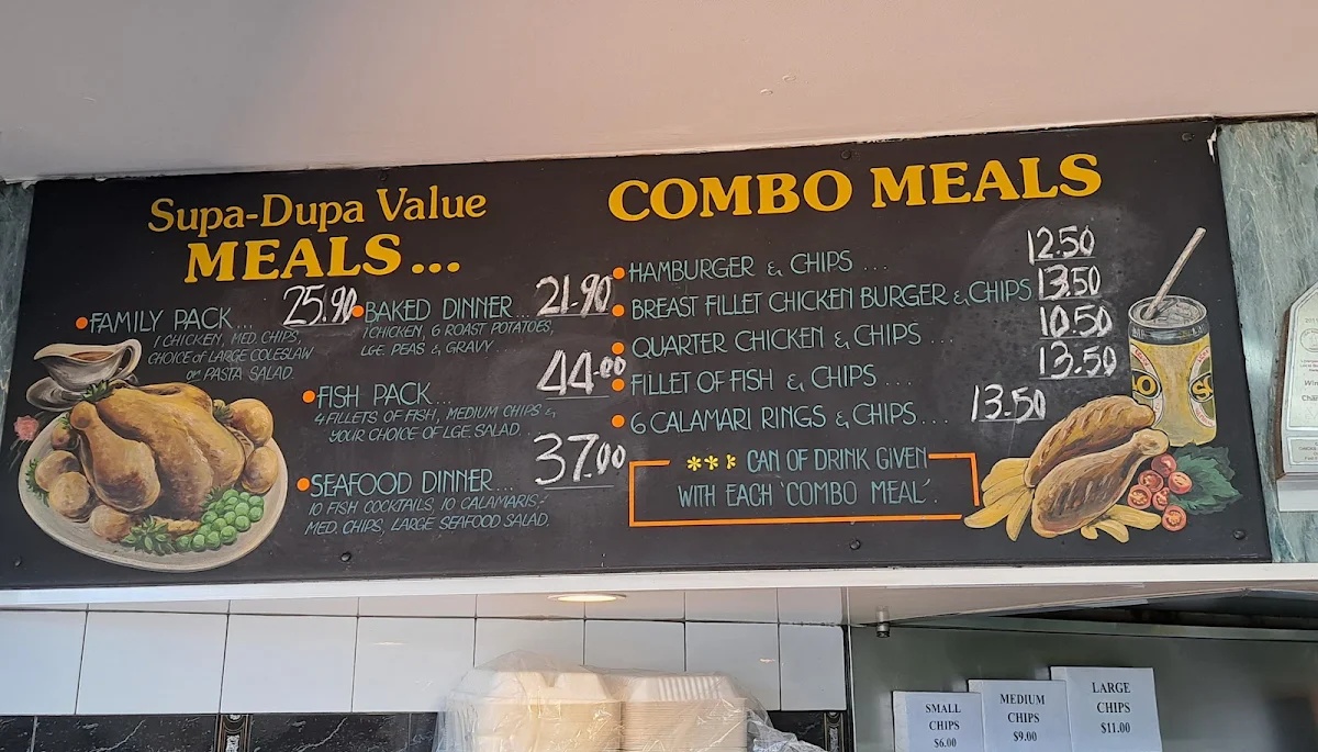 Menu, Casula Chicks & Seafood
