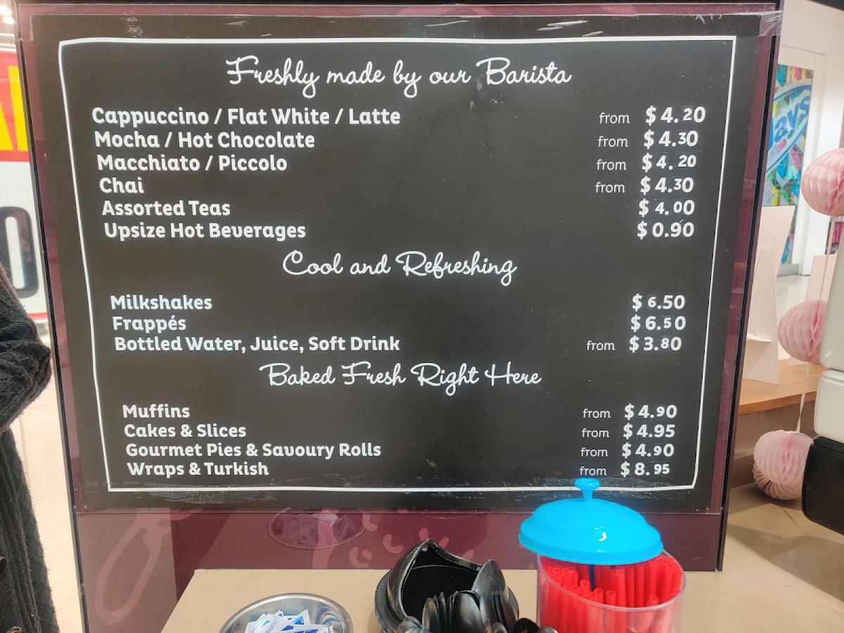 Menu, Muffin Break Booragoon Garden City