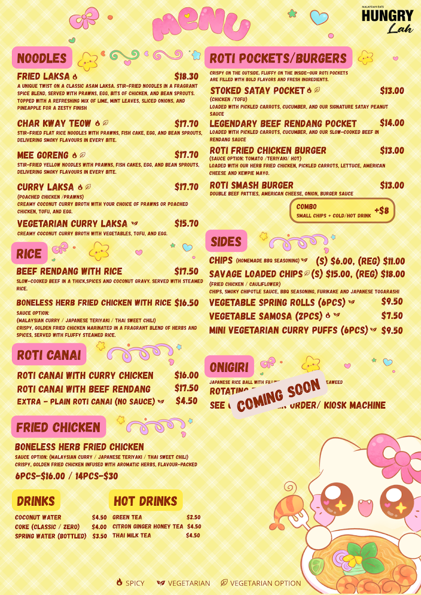 Menu, Hungry Lah
