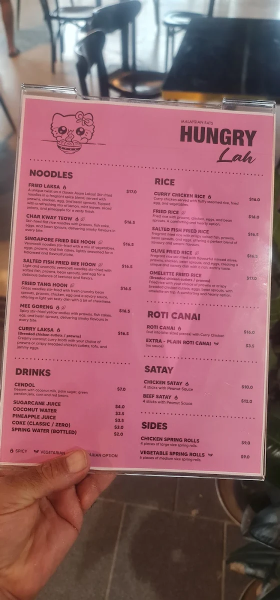 Menu, Hungry Lah