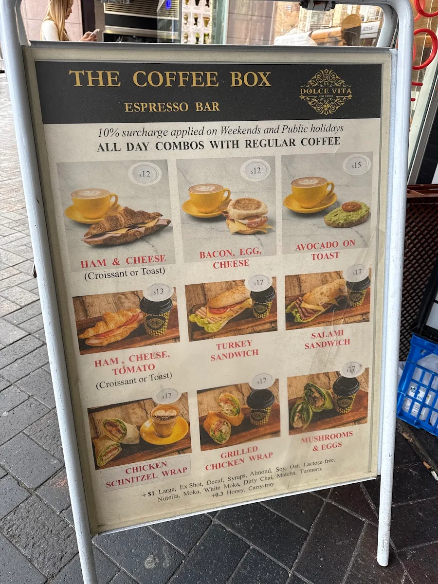 Menu, The Coffee Box