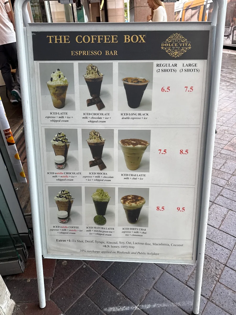 Menu, The Coffee Box