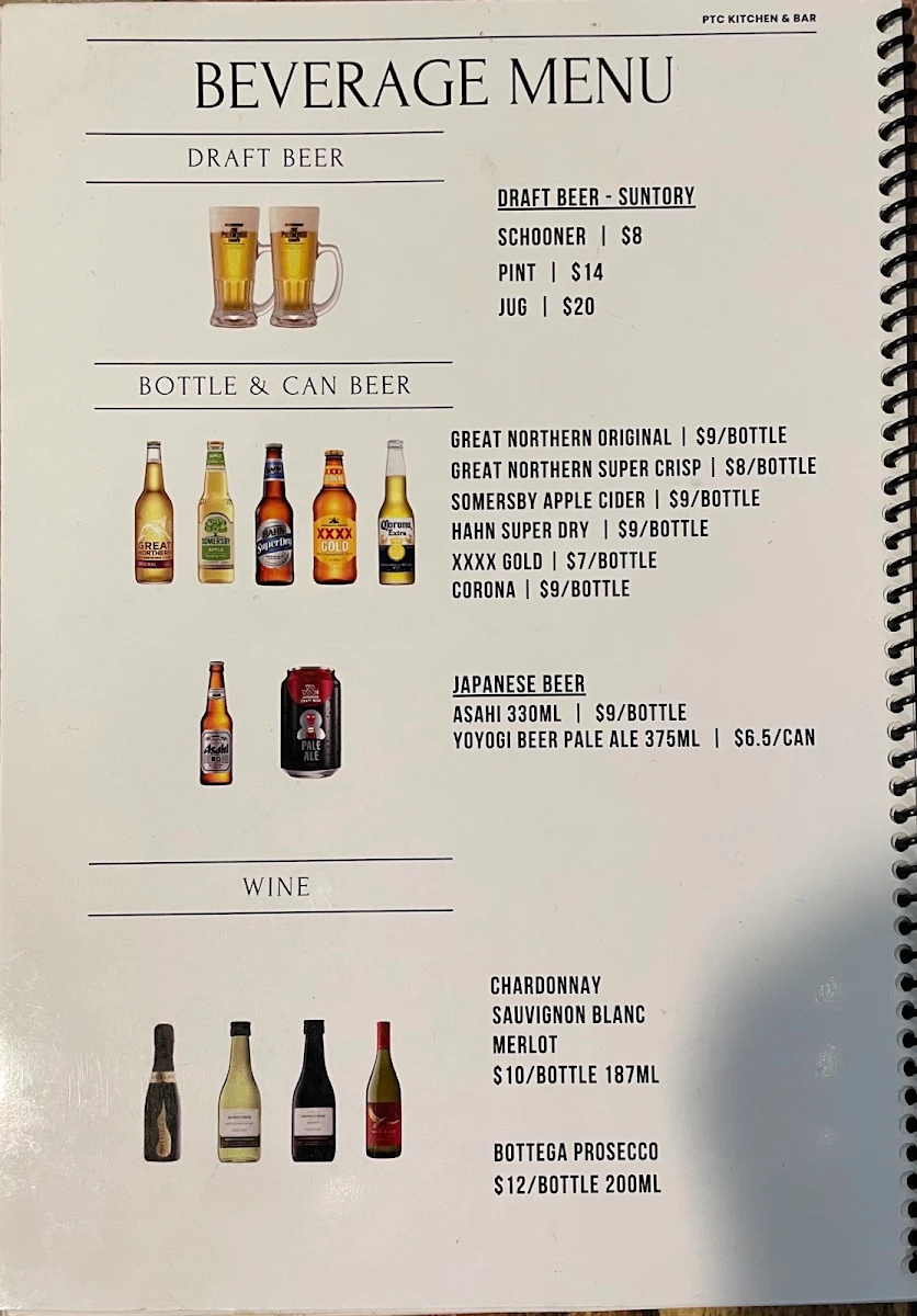 Menu, Pt Cartwright Seafoods