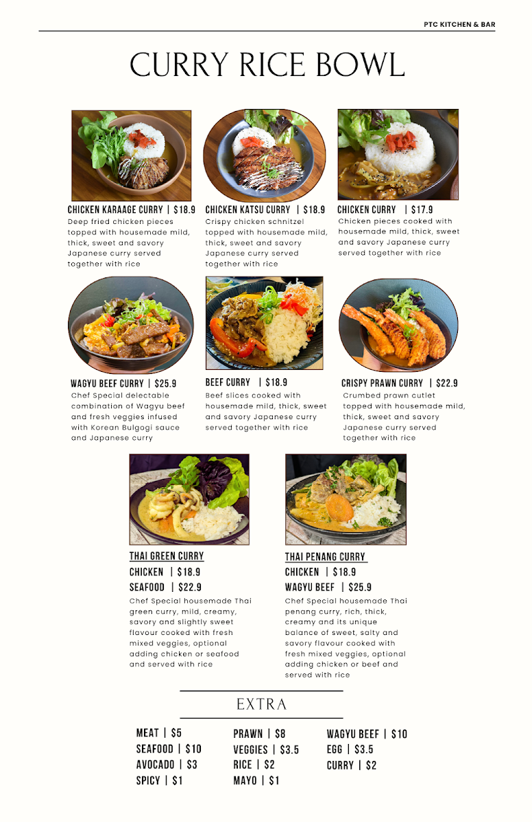 Menu, Pt Cartwright Seafoods