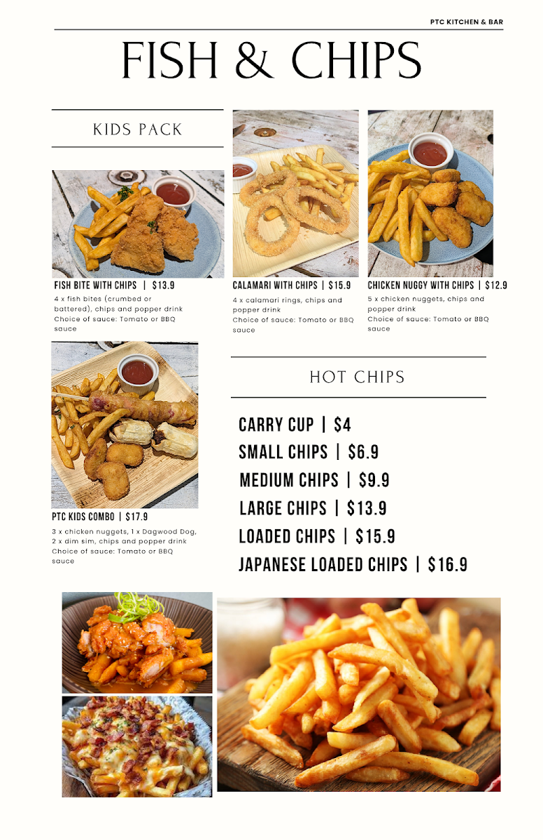 Menu, Pt Cartwright Seafoods