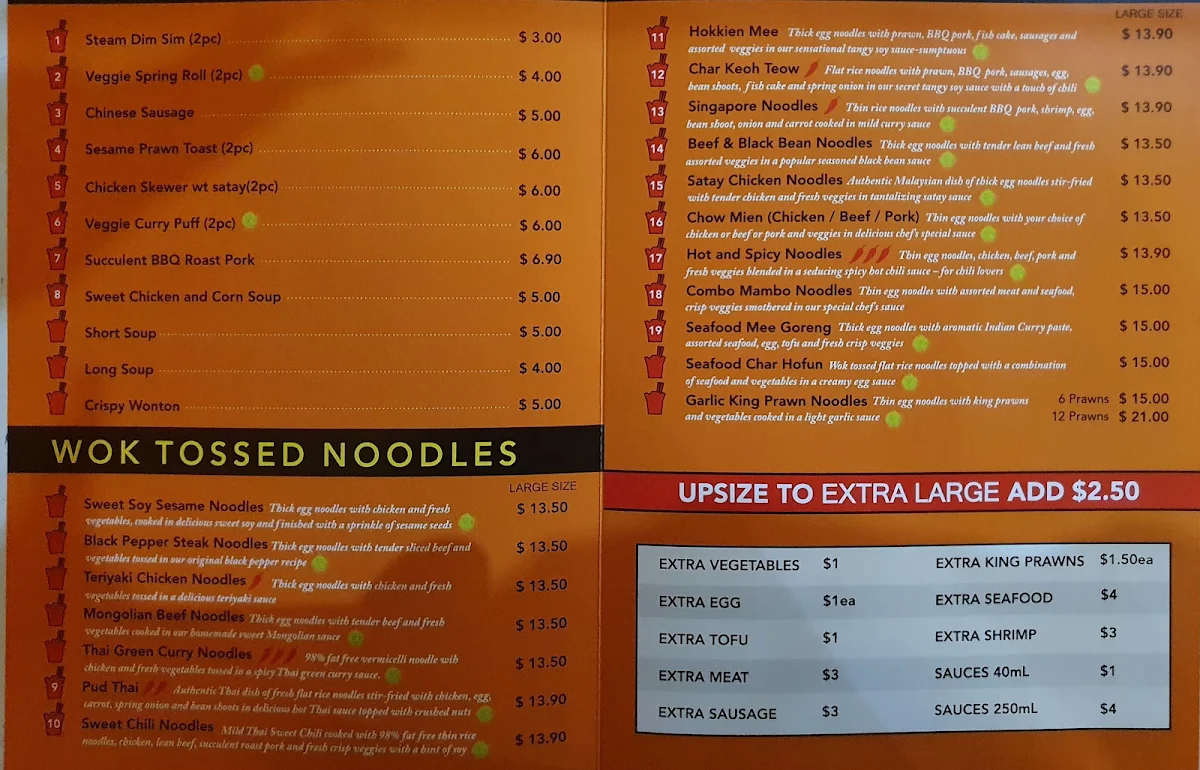 Menu, Nudelicious