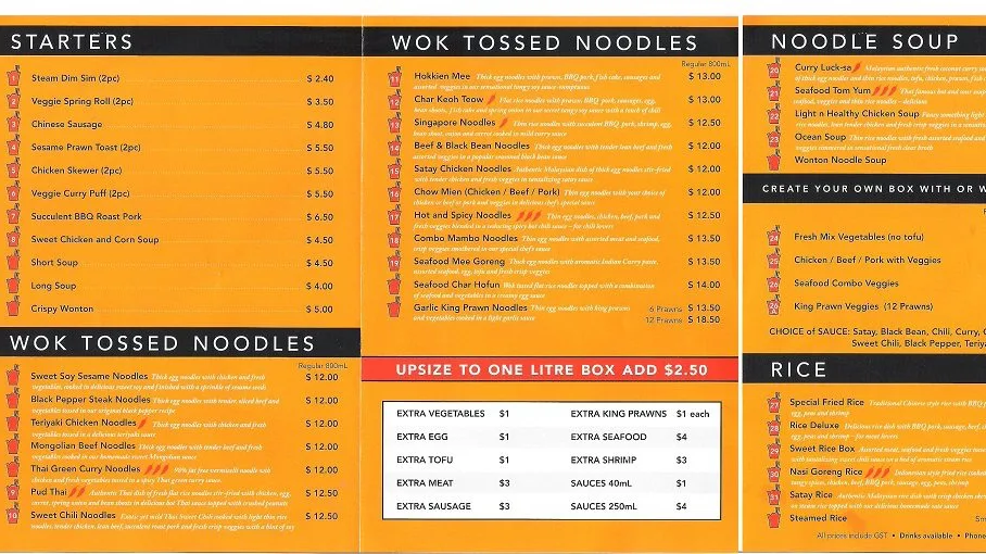 Menu, Nudelicious