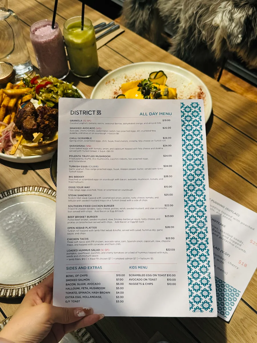 Menu, District 35