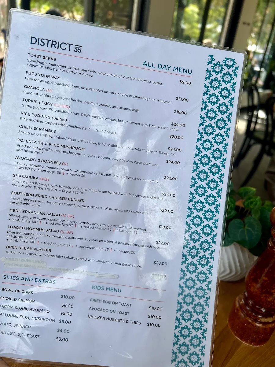 Menu, District 35