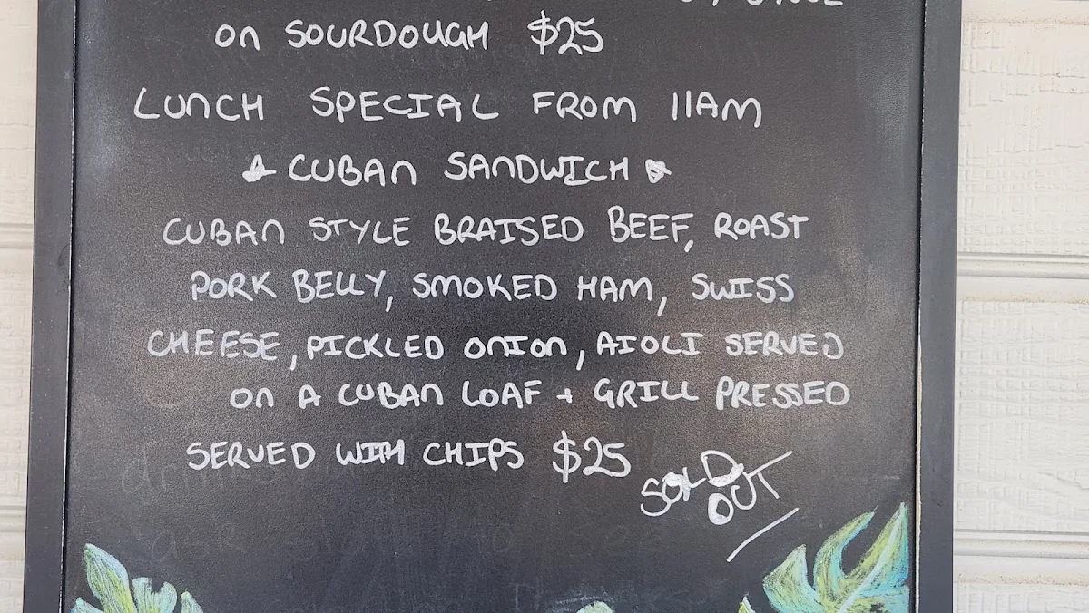 Menu, 34 South Bulli