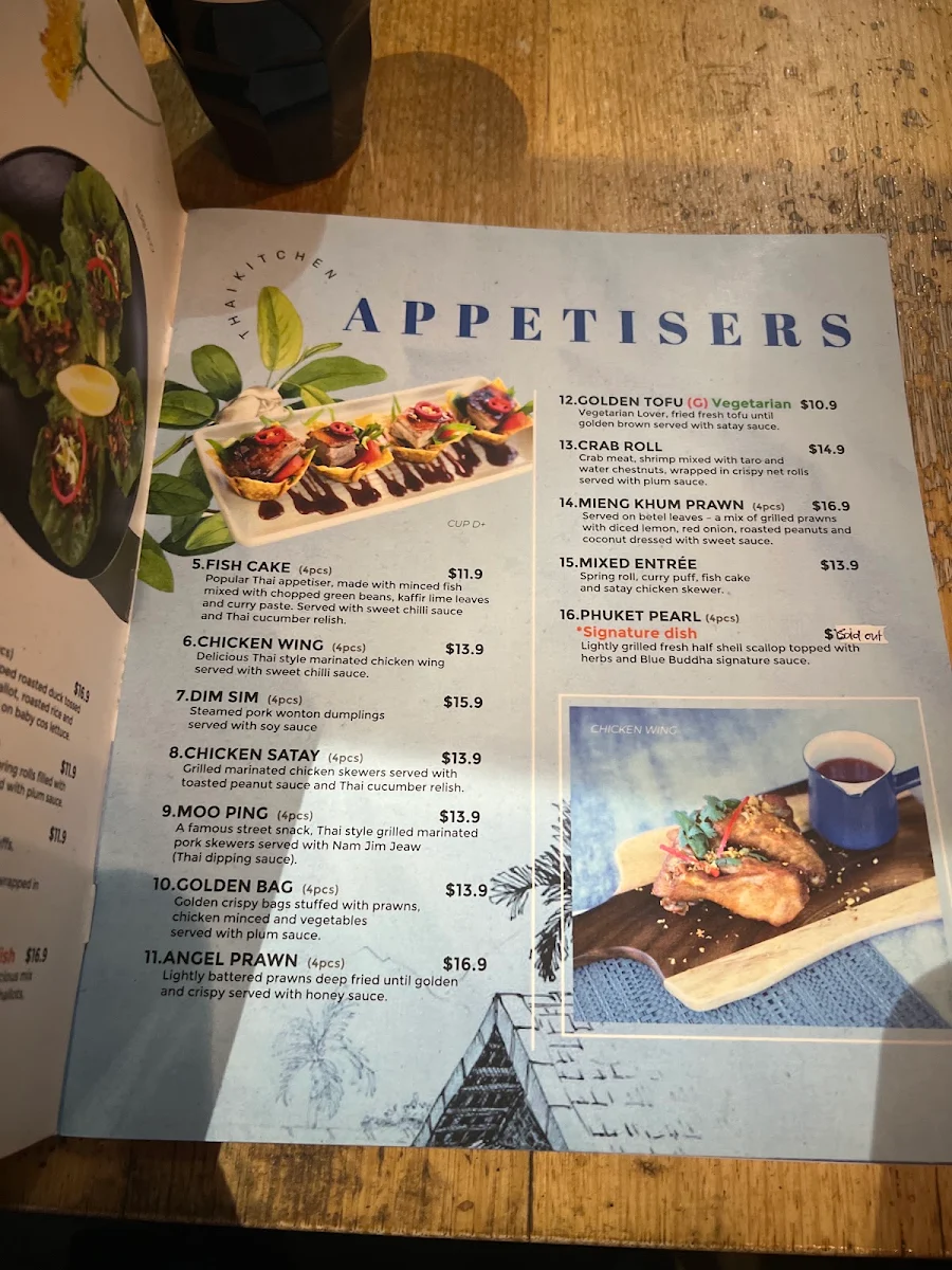 Menu, Blue Buddha Thai Kitchen
