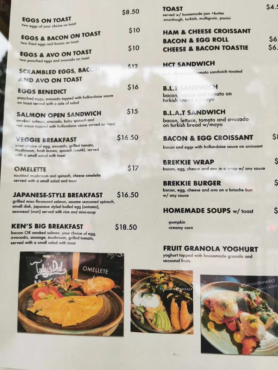Menu, Ken's Kissa