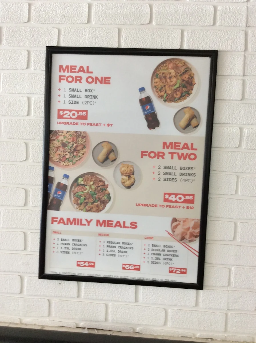 Menu, Noodle Box Knox