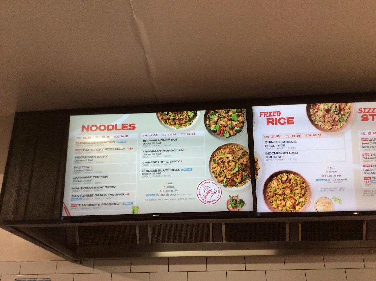 Menu, Noodle Box Knox