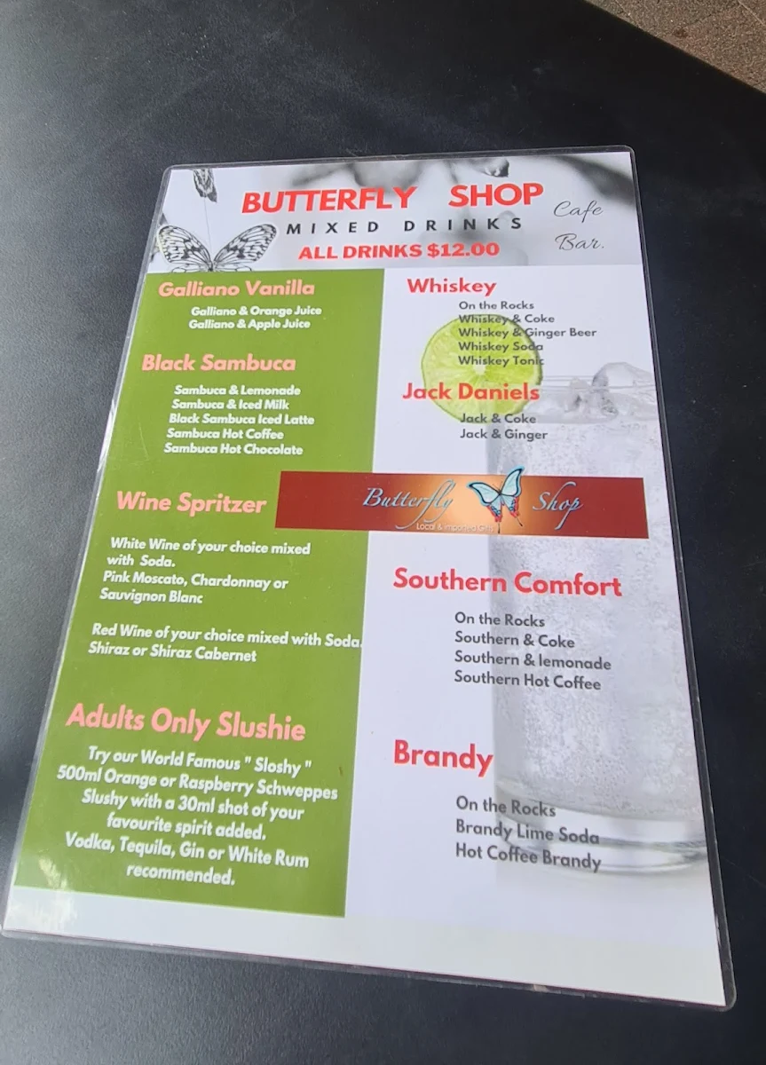 Menu, The Butterfly Shop