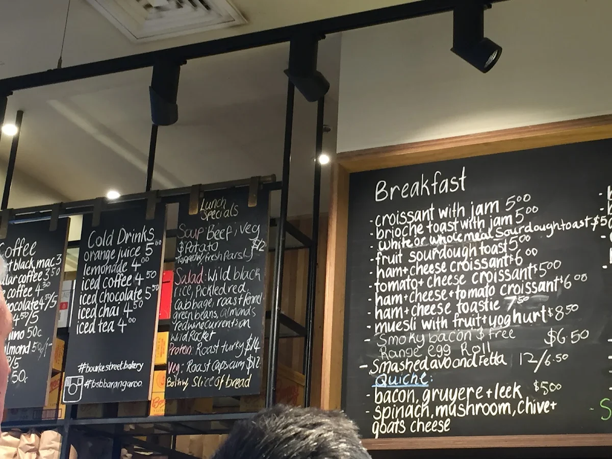 Menu, Bourke Street Bakery Barangaroo