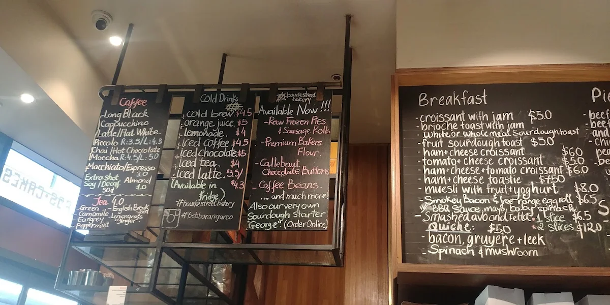 Menu, Bourke Street Bakery Barangaroo