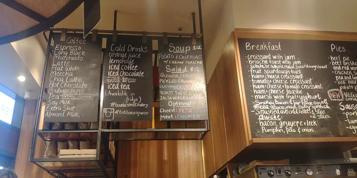 Menu, Bourke Street Bakery Barangaroo