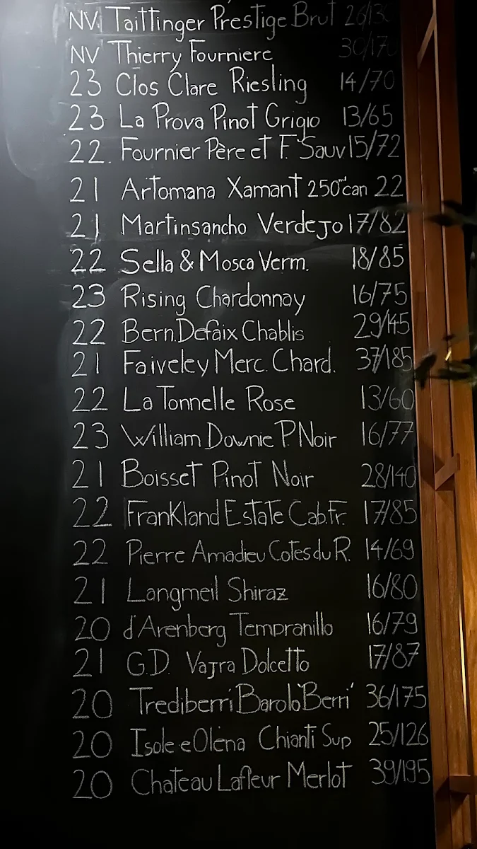 Menu, Bosco Wine Grill