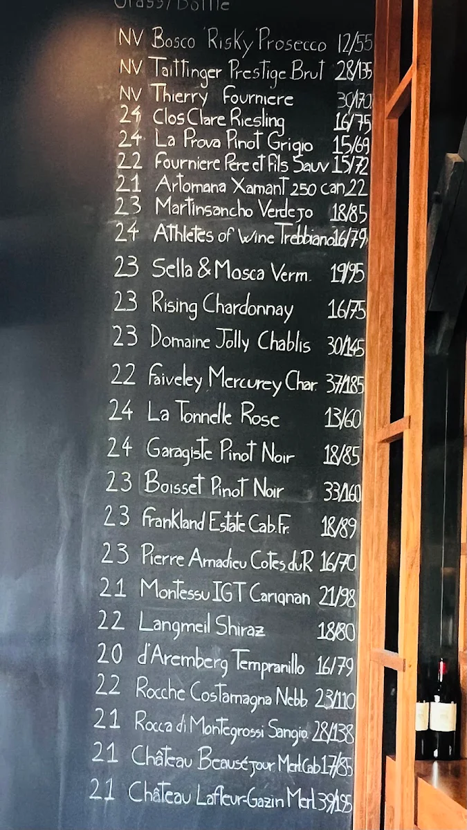 Menu, Bosco Wine Grill
