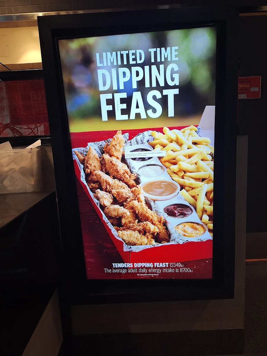 Menu, KFC Alice Springs