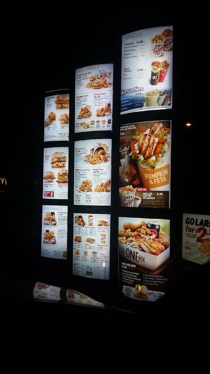 Menu, KFC Cairns