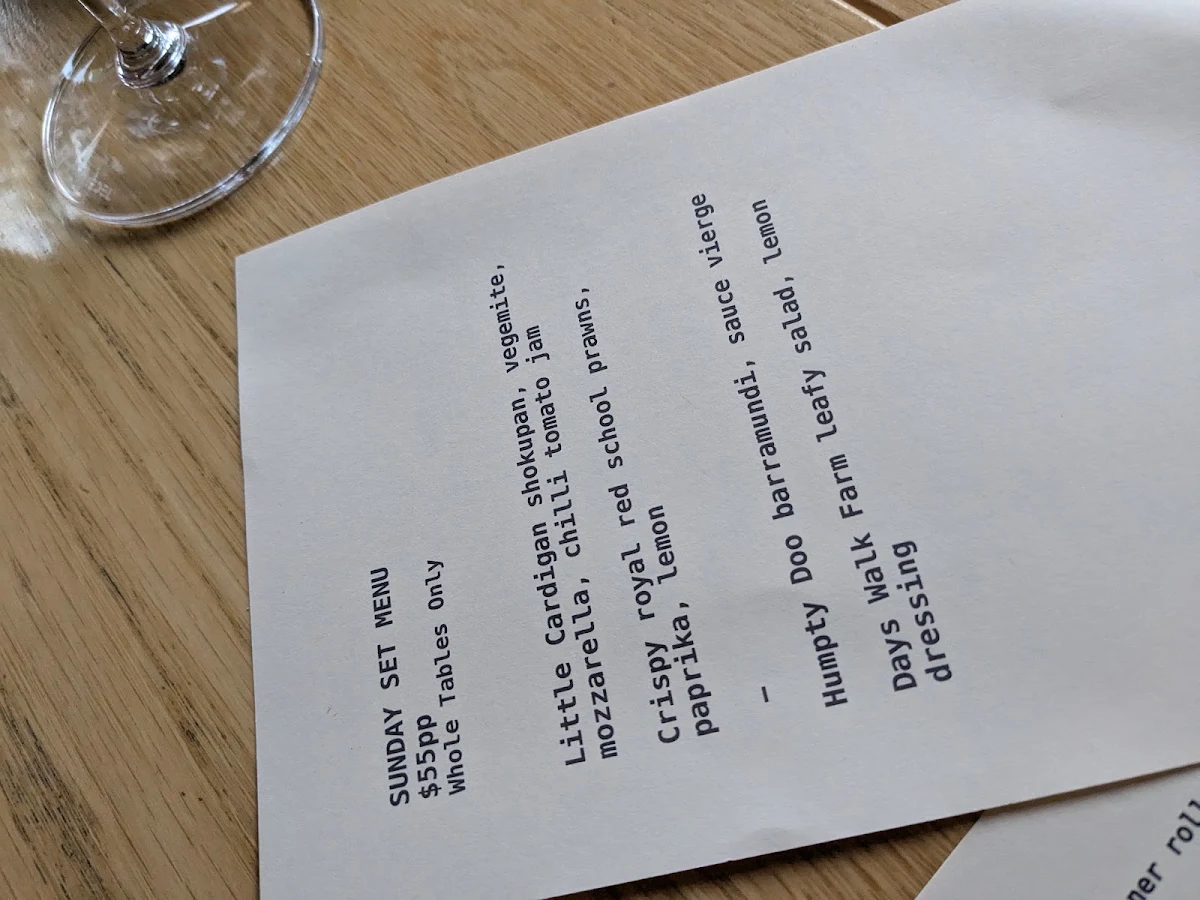 Menu, Nina's Bar & Dining