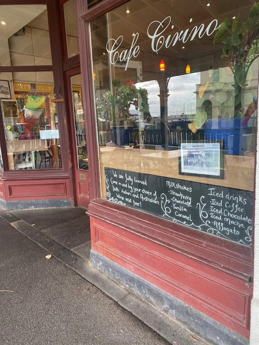 Menu, Cafe Cirino