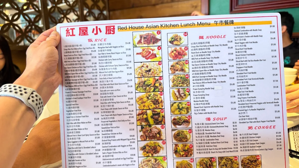 Menu, Red House Asian Kitchen