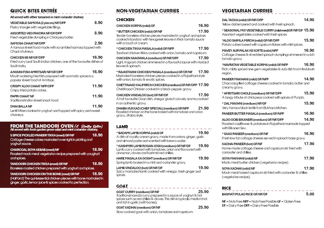 Menu, Shan Sweets And Restaurant (Richmond)