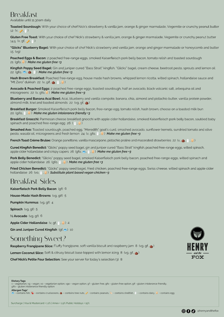 Menu, Henry and The Fox