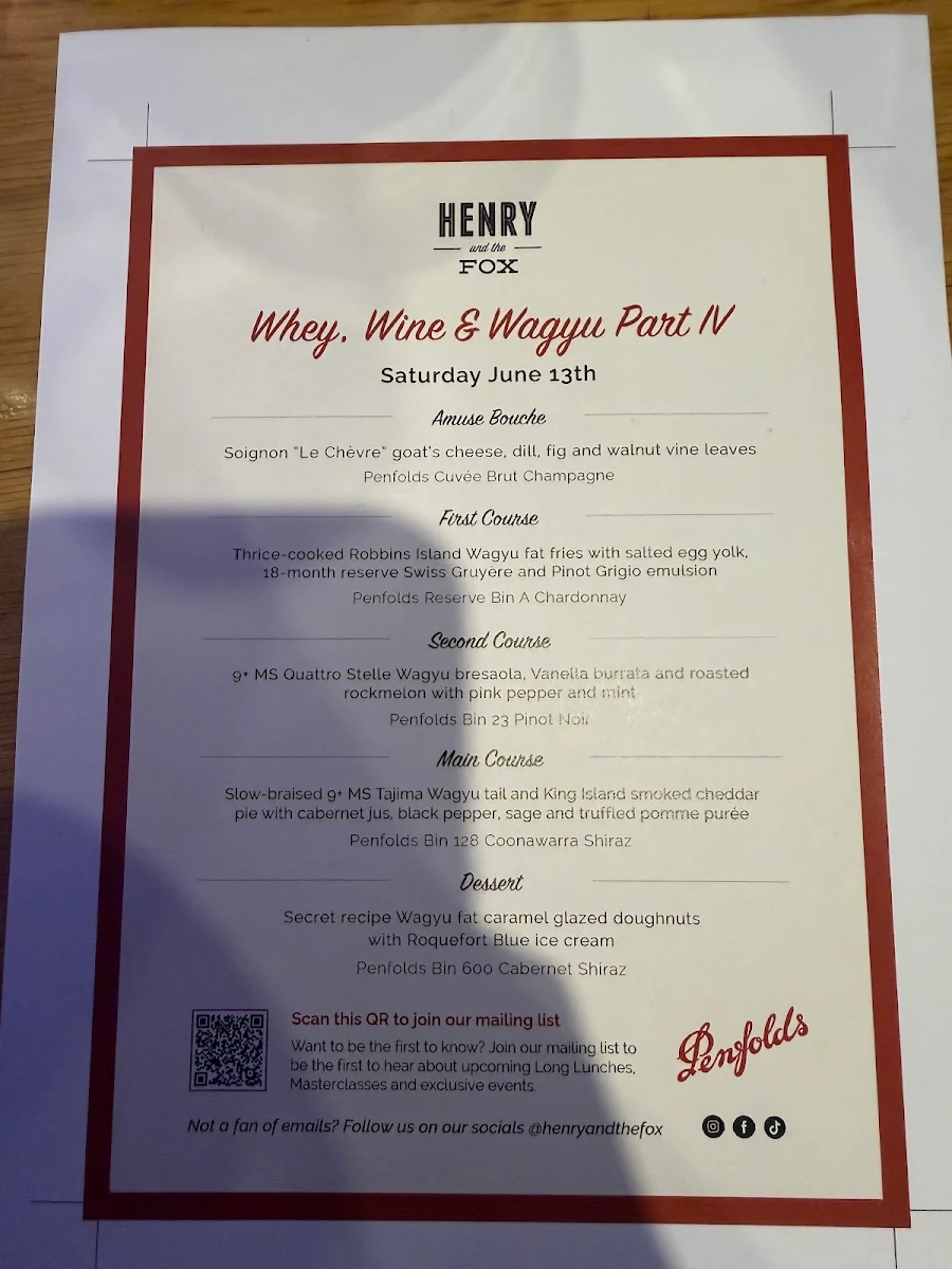 Menu, Henry and The Fox