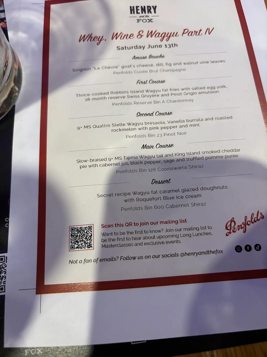Menu, Henry and The Fox