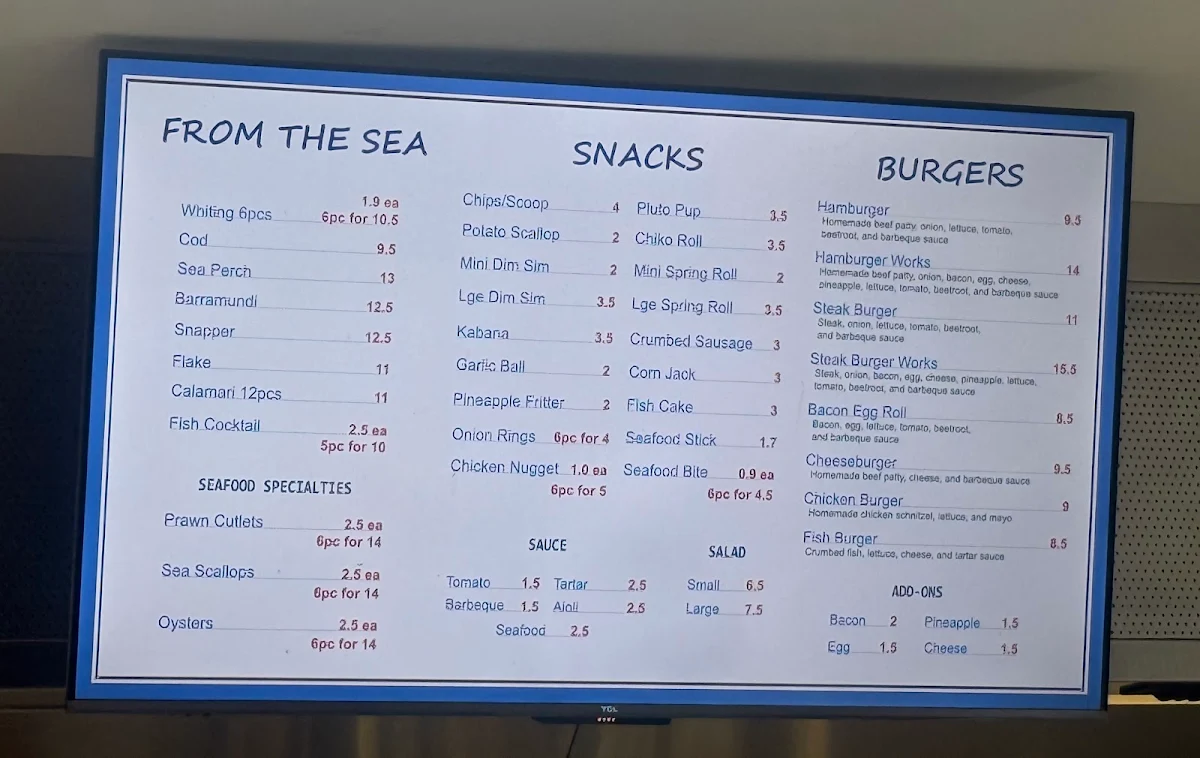 Menu, Charlie de Cod Southport