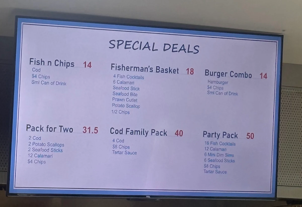 Menu, Charlie de Cod Southport