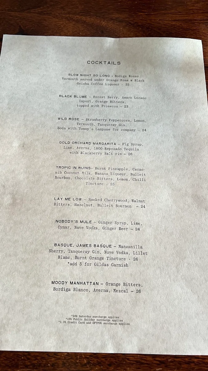 Menu, Nobody's Baby