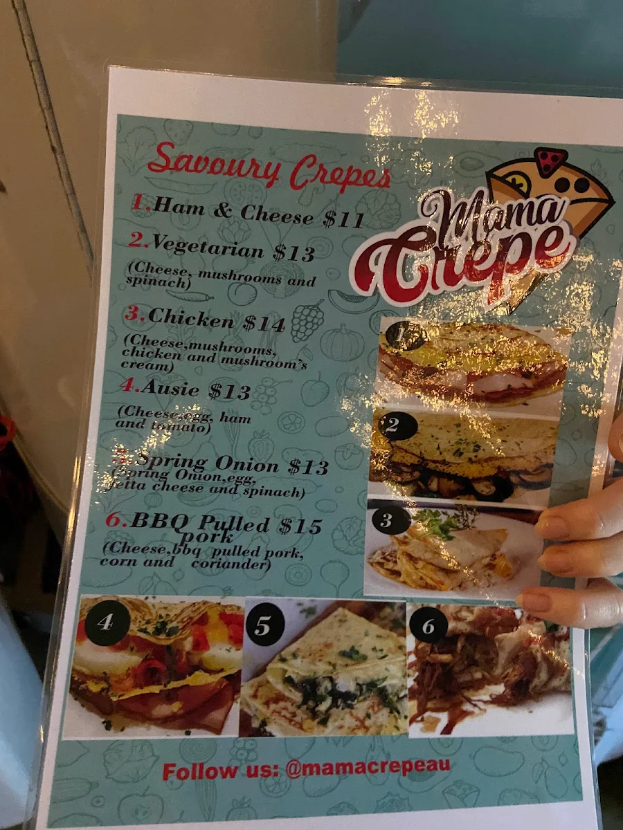 Menu, Mama Crepe